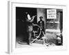 Construction Workers Spraying Cement on Roof with Concrete Gun-null-Framed Photographic Print