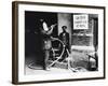 Construction Workers Spraying Cement on Roof with Concrete Gun-null-Framed Photographic Print