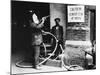 Construction Workers Spraying Cement on Roof with Concrete Gun-null-Mounted Photographic Print