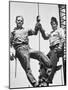 Construction Workers Standing on a Wreaking Ball-Ralph Crane-Mounted Photographic Print
