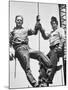 Construction Workers Standing on a Wreaking Ball-Ralph Crane-Mounted Photographic Print