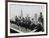 Construction Workers Take a Lunch Break on a Steel Beam Atop the RCA Building at Rockefeller Center-null-Framed Photographic Print