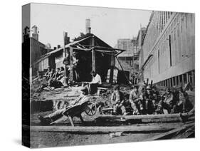 Construction Workers Take Break-null-Stretched Canvas