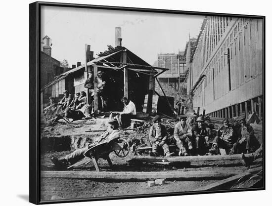 Construction Workers Take Break-null-Framed Photographic Print