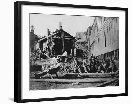 Construction Workers Take Break-null-Framed Photographic Print