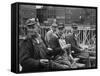 Construction Workers Taking a Break from Laying the Foundation of a Building-null-Framed Stretched Canvas