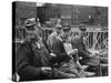 Construction Workers Taking a Break from Laying the Foundation of a Building-null-Stretched Canvas