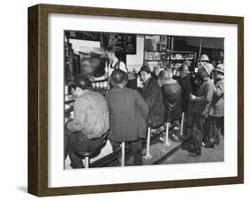 Construction Workers Taking a Lunch Break, Construction of the Queens Midtown Tunnel,New York City-Carl Mydans-Framed Photographic Print