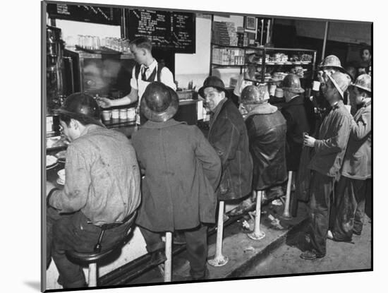 Construction Workers Taking a Lunch Break, Construction of the Queens Midtown Tunnel,New York City-Carl Mydans-Mounted Photographic Print