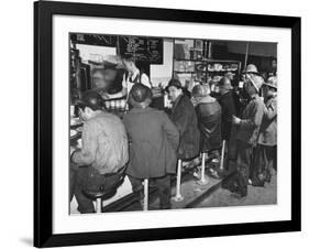 Construction Workers Taking a Lunch Break, Construction of the Queens Midtown Tunnel,New York City-Carl Mydans-Framed Photographic Print