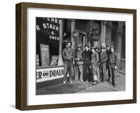 Construction Workers Taking Lunch Break During Construction of Queens Midtown Tunnel, NYC-Carl Mydans-Framed Photographic Print