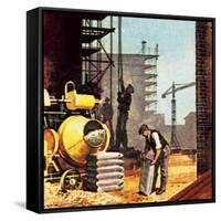 Construction-English School-Framed Stretched Canvas