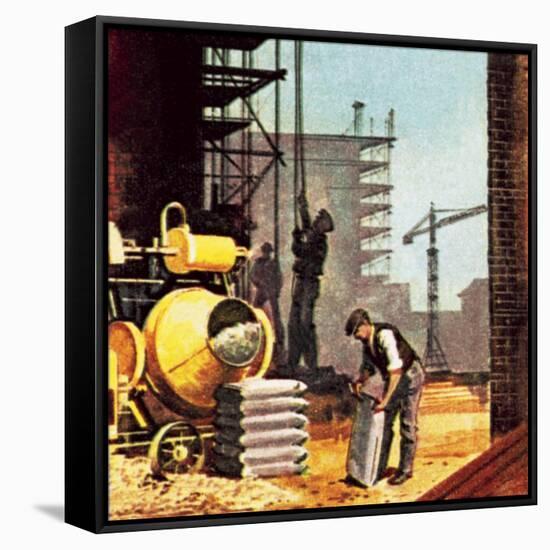 Construction-English School-Framed Stretched Canvas