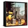 Construction-English School-Framed Stretched Canvas