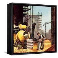 Construction-English School-Framed Stretched Canvas