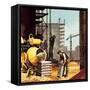 Construction-English School-Framed Stretched Canvas