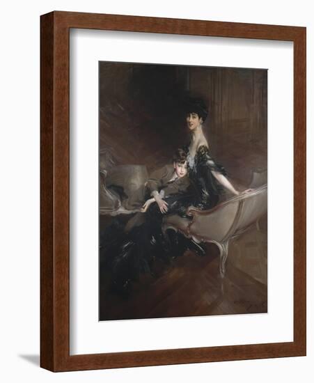 Consuelo Vanderbilt , Duchess of Marlborough, and Her Son, Lord Ivor Spencer-Churchill , 1906-Giovanni Boldini-Framed Giclee Print