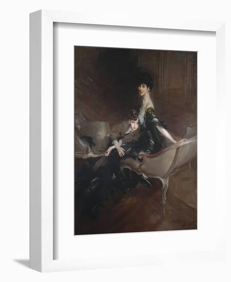 Consuelo Vanderbilt , Duchess of Marlborough, and Her Son, Lord Ivor Spencer-Churchill , 1906-Giovanni Boldini-Framed Giclee Print