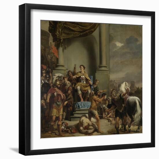 Consul Titus Manlius Torquatus Orders the Beheading of His Son-Ferdinand Bol-Framed Art Print