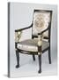 Consulate-Early Empire Style Armchair with Gilt Bronze Sphinx Arm Supports, France-null-Stretched Canvas