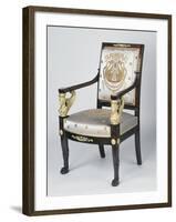 Consulate-Early Empire Style Armchair with Gilt Bronze Sphinx Arm Supports, France-null-Framed Giclee Print