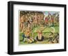 Consulting a Sorcerer, from 'Brevis Narratio..', Engraved by Theodore De Bry-Jacques Le Moyne-Framed Giclee Print