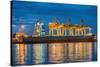 Container Cargo Freight Ship with Working Container Crane in Shipyard at Dusk-Prasit Rodphan-Stretched Canvas