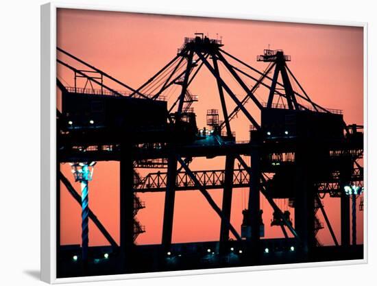 Container Cranes, Port of Auckland-David Wall-Framed Photographic Print