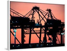 Container Cranes, Port of Auckland-David Wall-Framed Photographic Print