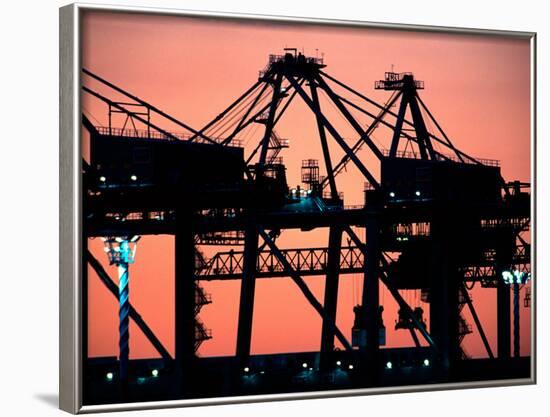 Container Cranes, Port of Auckland-David Wall-Framed Photographic Print