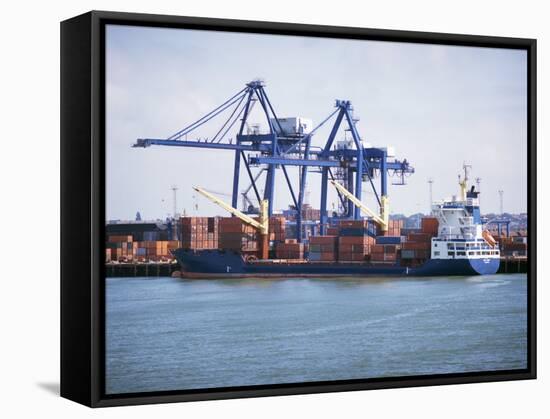 Container Port, Felixstowe, Suffolk, England, United Kingdom-G Richardson-Framed Stretched Canvas