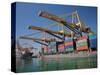 Container Port, Port of Barcelona, Barcelona, Catalonia, Spain, Europe-Adina Tovy-Stretched Canvas