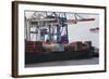 Container Ship and Dock Hamburg, Germany-Dennis Brack-Framed Photographic Print