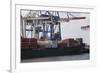 Container Ship and Dock Hamburg, Germany-Dennis Brack-Framed Photographic Print