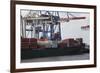 Container Ship and Dock Hamburg, Germany-Dennis Brack-Framed Photographic Print