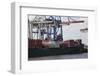 Container Ship and Dock Hamburg, Germany-Dennis Brack-Framed Photographic Print