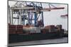 Container Ship and Dock Hamburg, Germany-Dennis Brack-Mounted Photographic Print