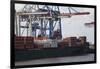 Container Ship and Dock Hamburg, Germany-Dennis Brack-Framed Photographic Print