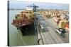Container Ship And Port-Dr. Juerg Alean-Stretched Canvas