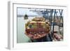 Container Ship And Port-Dr. Juerg Alean-Framed Photographic Print