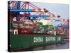 Container Ship at Container Terminal, Hamburg Harbour, Germany, Europe-Hans Peter Merten-Stretched Canvas