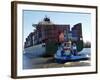 Container Ship on the River Elbe, Hamburg, Germany, Europe-Hans Peter Merten-Framed Photographic Print
