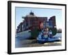 Container Ship on the River Elbe, Hamburg, Germany, Europe-Hans Peter Merten-Framed Photographic Print