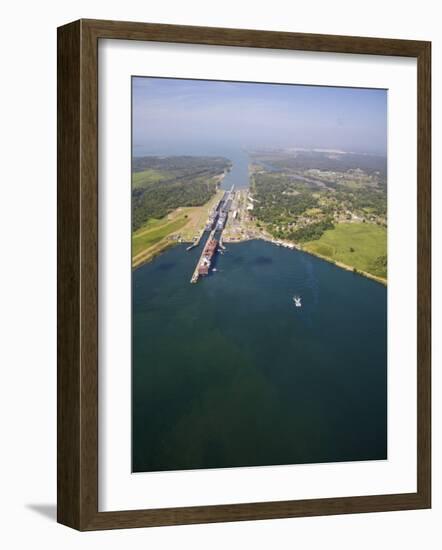 Container Ships in Gatun Locks, Panama Canal, Panama, Central America-Jane Sweeney-Framed Photographic Print