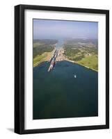 Container Ships in Gatun Locks, Panama Canal, Panama, Central America-Jane Sweeney-Framed Photographic Print
