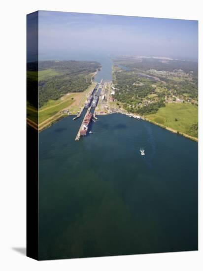 Container Ships in Gatun Locks, Panama Canal, Panama, Central America-Jane Sweeney-Stretched Canvas