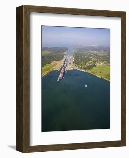 Container Ships in Gatun Locks, Panama Canal, Panama, Central America-Jane Sweeney-Framed Photographic Print