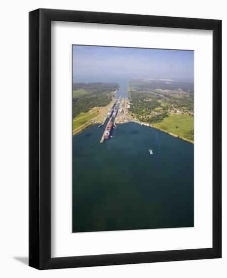 Container Ships in Gatun Locks, Panama Canal, Panama, Central America-Jane Sweeney-Framed Photographic Print