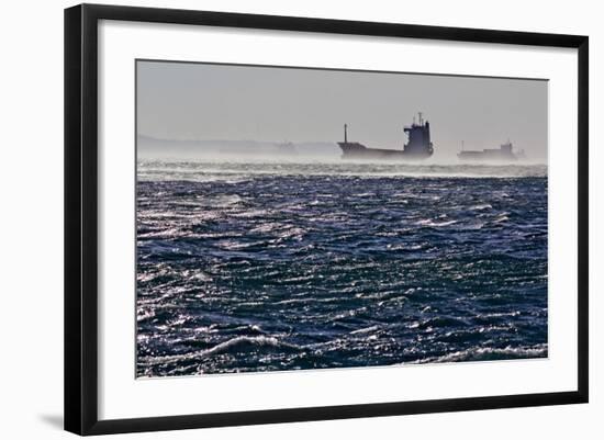 Container Ships in the Windstorm-Yurephoto-Framed Photographic Print