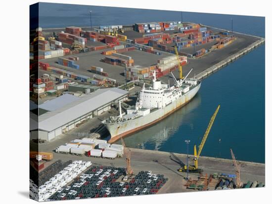 Container Terminal and Cargo Ship, Salerno, Campania, Italy, Mediterranean-Robert Francis-Stretched Canvas